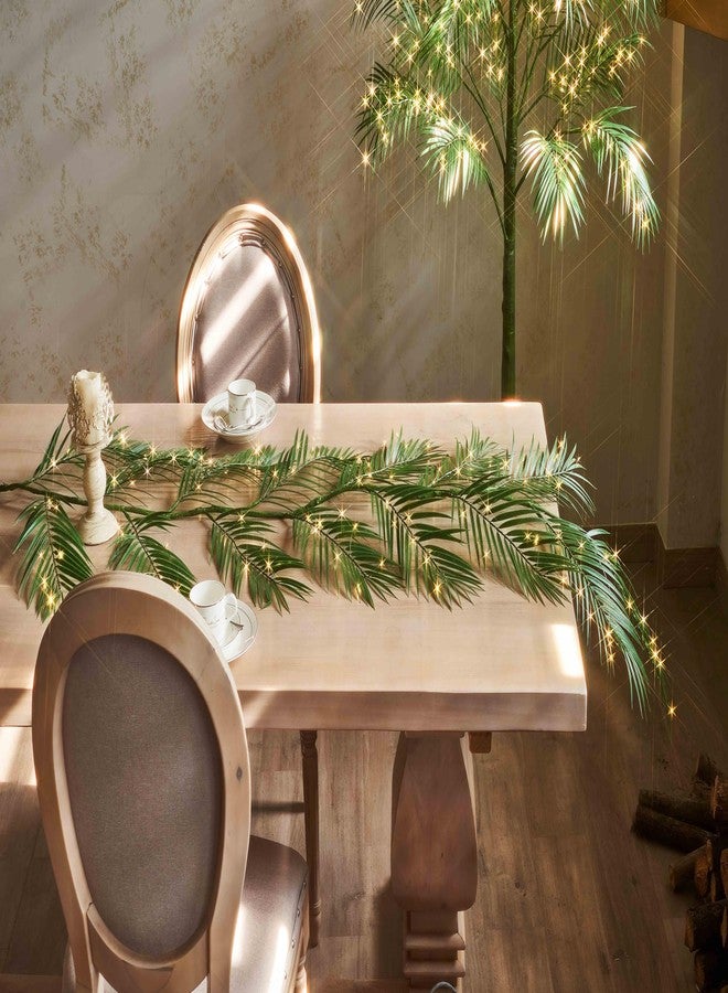 LITBLOOM Lighted Palm Tree 4FT 240 LED Fairy Lights, Artificial Greenery Tree with Lights for Home Room Decoration Indoor, HR-LMT240-PMT-4FT-LB - Image 5